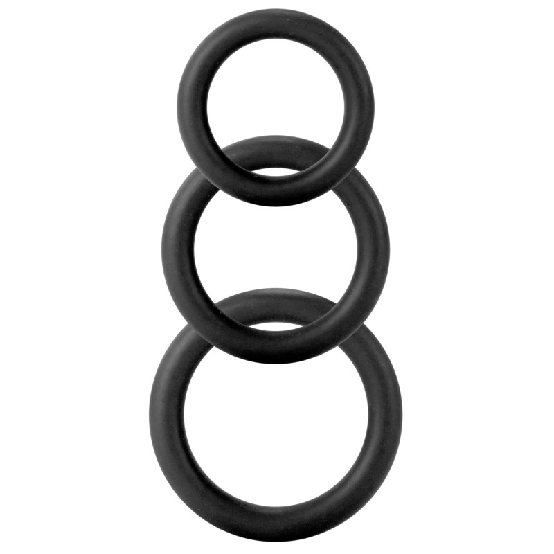 Shots Toys Lot de 3 cockrings Twiddle Noir